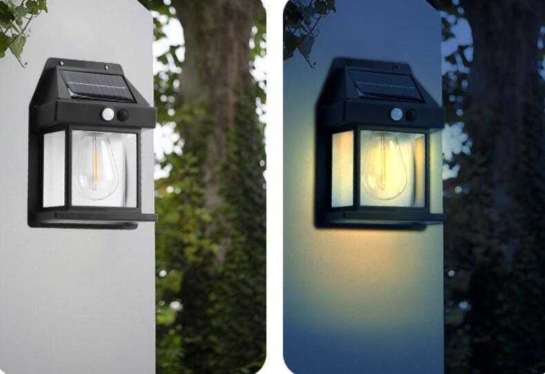 上質 ソーラーライトLEDガーデンライト2個セット人感センサー屋外 庭 おしゃれ 明るい 防犯 壁掛け灯 階段 太陽光発電 自動点灯 防水 室内拍卖