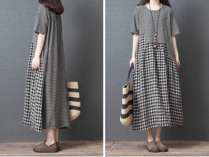 新入荷新品シャツワンピース レディース 長袖 大人 ミモレ丈 チェック柄 大きいサイズ 着痩せ オフィス 通勤 チュニックワンピース拍卖