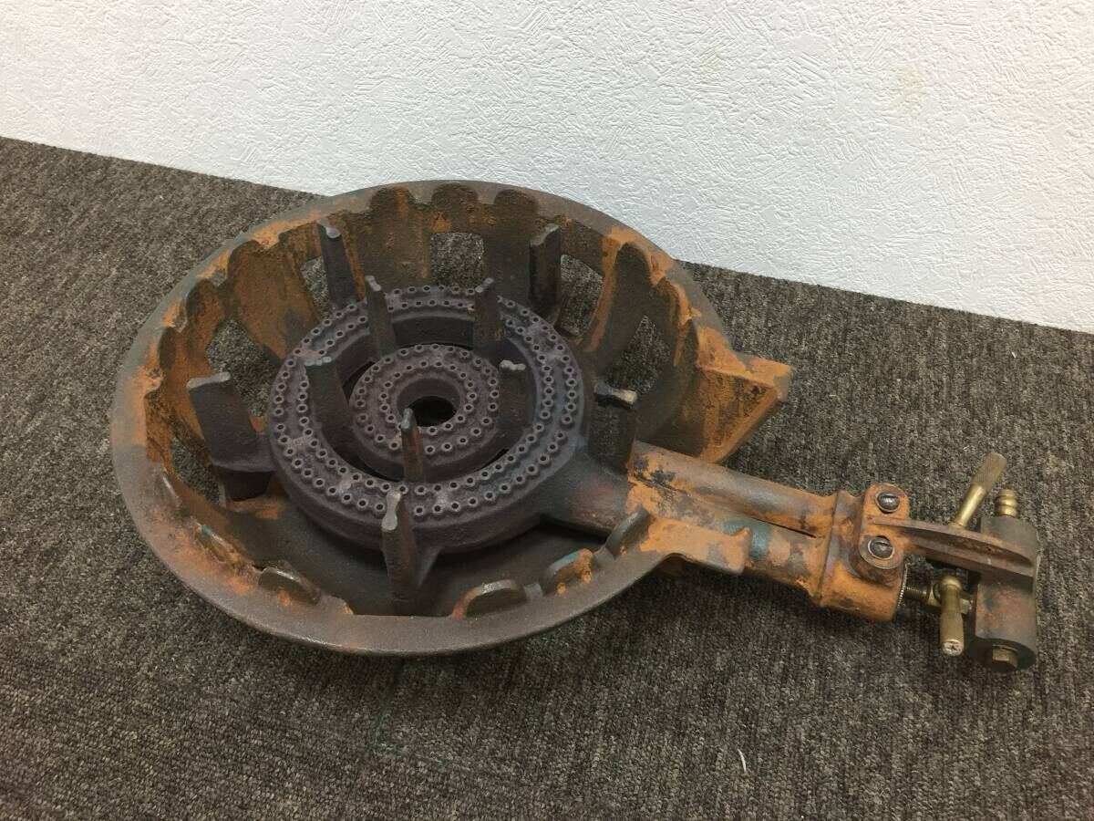 業務用 鋳物コンロ LP/プロパンガス用 全長490mm 直径330mm 二重 ガスコンロ ガスバーナー拍卖