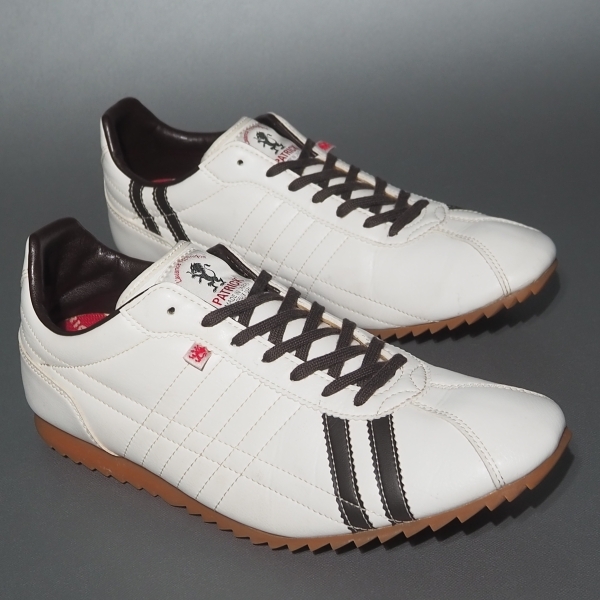 美品 42 /26,5cm 日本製 PATRICK SULLY シュリー 白 レザー ガムソール パトリック スニーカー拍卖