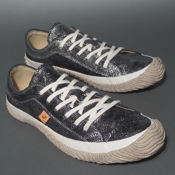 超美品! Lサイズ / 26,5cm SPINGLE MOVE スピングルムーブ 日本製 SPM-124 シルバー メタリック クラック スムースレザー made in japan 拍卖