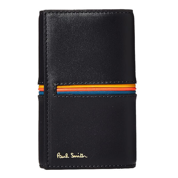 6連 キーケース ポールスミス Paul Smith 小物 M1A 1981X AINSTP ブラック カーフ レザー マルチストライプ/メール便 箱無し拍卖