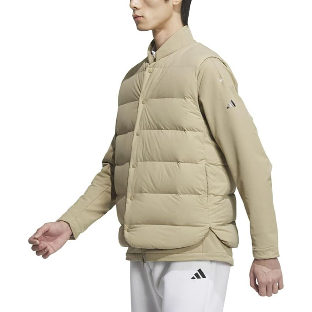 【新品】アディダス ゴルフ Lサイズ 3WAY 防寒ジャケット IM7309 ベージュ 税込36,300円 FROST GUARD ダウンベスト アウター ブルゾン 拍卖
