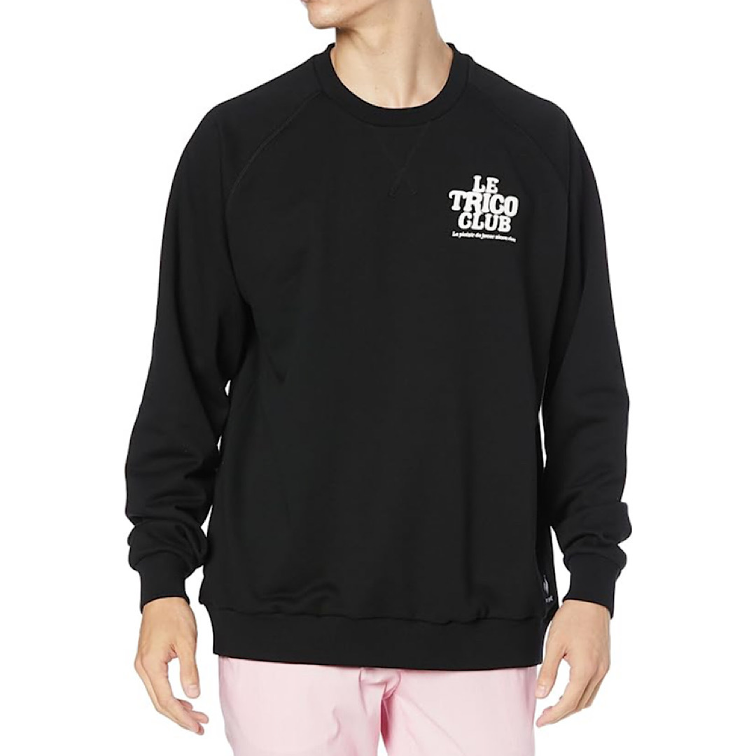 新品 ルコック ゴルフ トレーナー LLサイズ 黒 ブラック QGMTJL56NT 税込10,450円 裏毛 ストレッチ UVカット スウェット拍卖