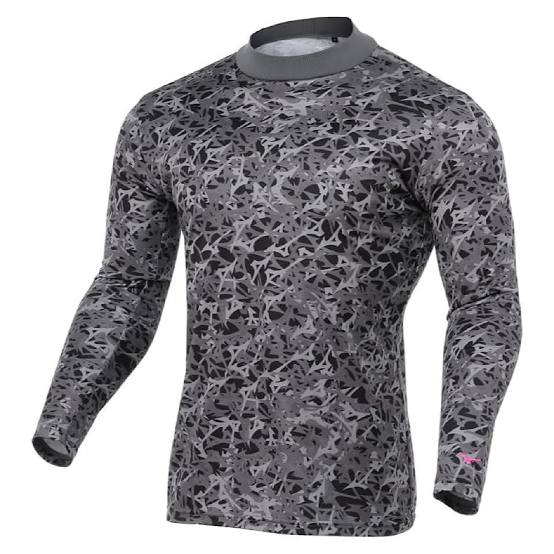 【新品】ミズノ ゴルフ インナーシャツ XL バイオネクスト 衿リブ モックネック 裏起毛 総柄 保温 E2MJB50309 税込8,800円 アンダーシャツ拍卖