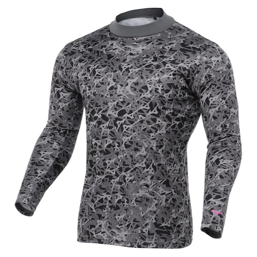 【新品】ミズノ ゴルフ インナーシャツ Lサイズ バイオネクスト モックネック 裏起毛 総柄 保温 E2MJB50309 定価8,800円 アンダーシャツ拍卖