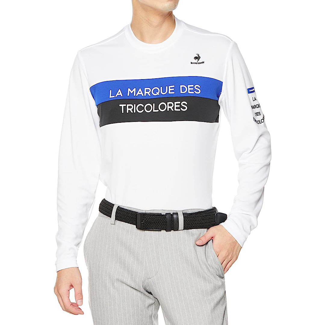 新品 ルコック ゴルフ 長袖シャツ モックネック Lサイズ ホワイト QGMUJB04 吸汗速乾 ストレッチ 快温 税込9,790円 メンズ ゴルフシャツ拍卖