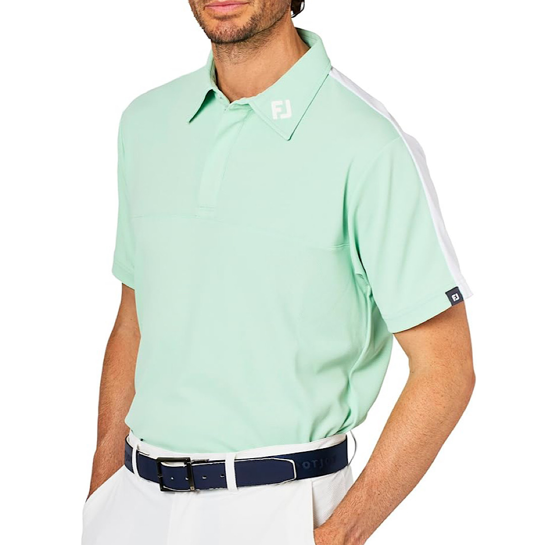 【新品】フットジョイ 半袖 ハーフジップ シャツ XLサイズ FJ-S25-S07 税込12,100円 UVケア ストレッチ 接触冷感 ゴルフシャツ 拍卖