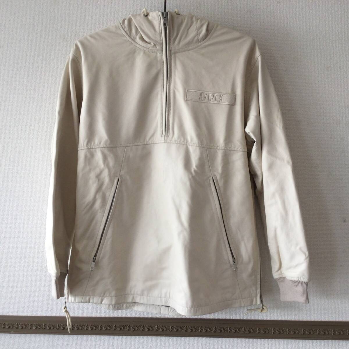 10400 AVIREX アヴィレックス LIGHT SHEEP LEATHER ANORAK ジャケット 6181045 Mサイズ 羊革 レザー 上野商会拍卖