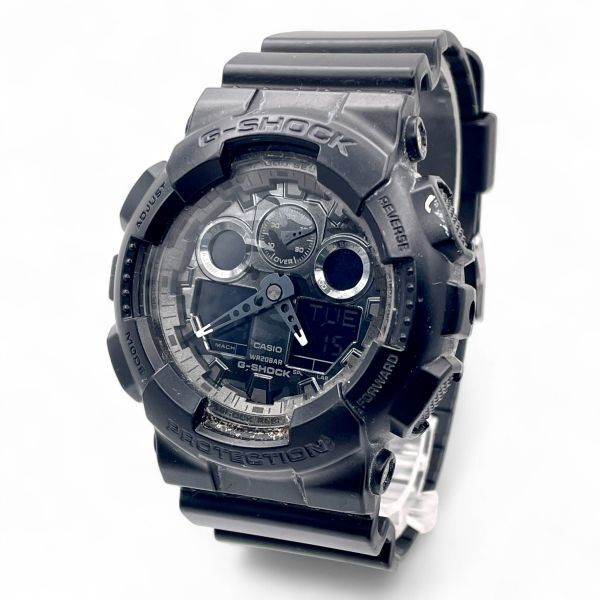 1円 稼働 ■ CASIO カシオ G-SHOCK ジーショック GA-100CF メンズ アナデジ文字盤 カモフラージュ ブラック ラバー ベルト N5384-23-15拍卖