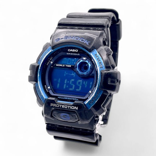 1円 稼働 ■ CASIO カシオ G-SHOCK ジーショック G-8900A メンズ デジタル文字盤 ブルー ブラック ラバー ベルト N5383-23-15拍卖