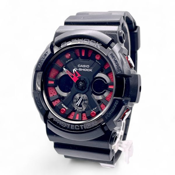 1円 稼働 ■ CASIO カシオ G-SHOCK ジーショック GA-200SH メタリックカラーズ メンズ アナデジ ブラック レッド 文字盤 N5385-23-15拍卖