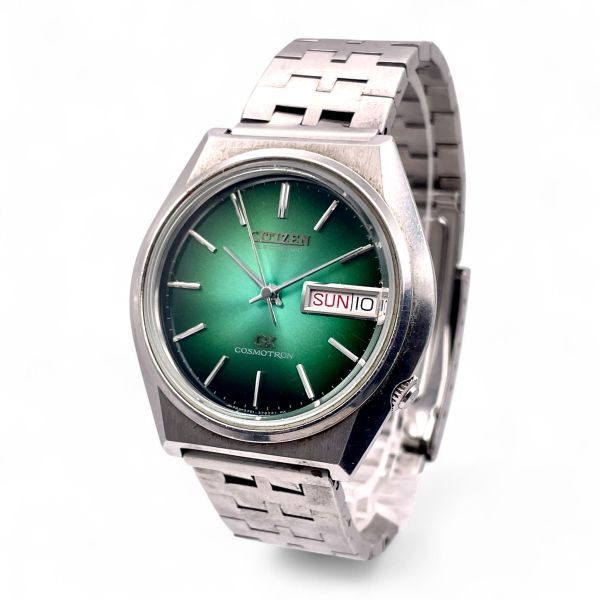 1円 ■ CITIZEN シチズン GN-4W-S メンズ グリーン文字盤 デイデイト アナログ 3針 シルバー ベルト N5297-43-88拍卖