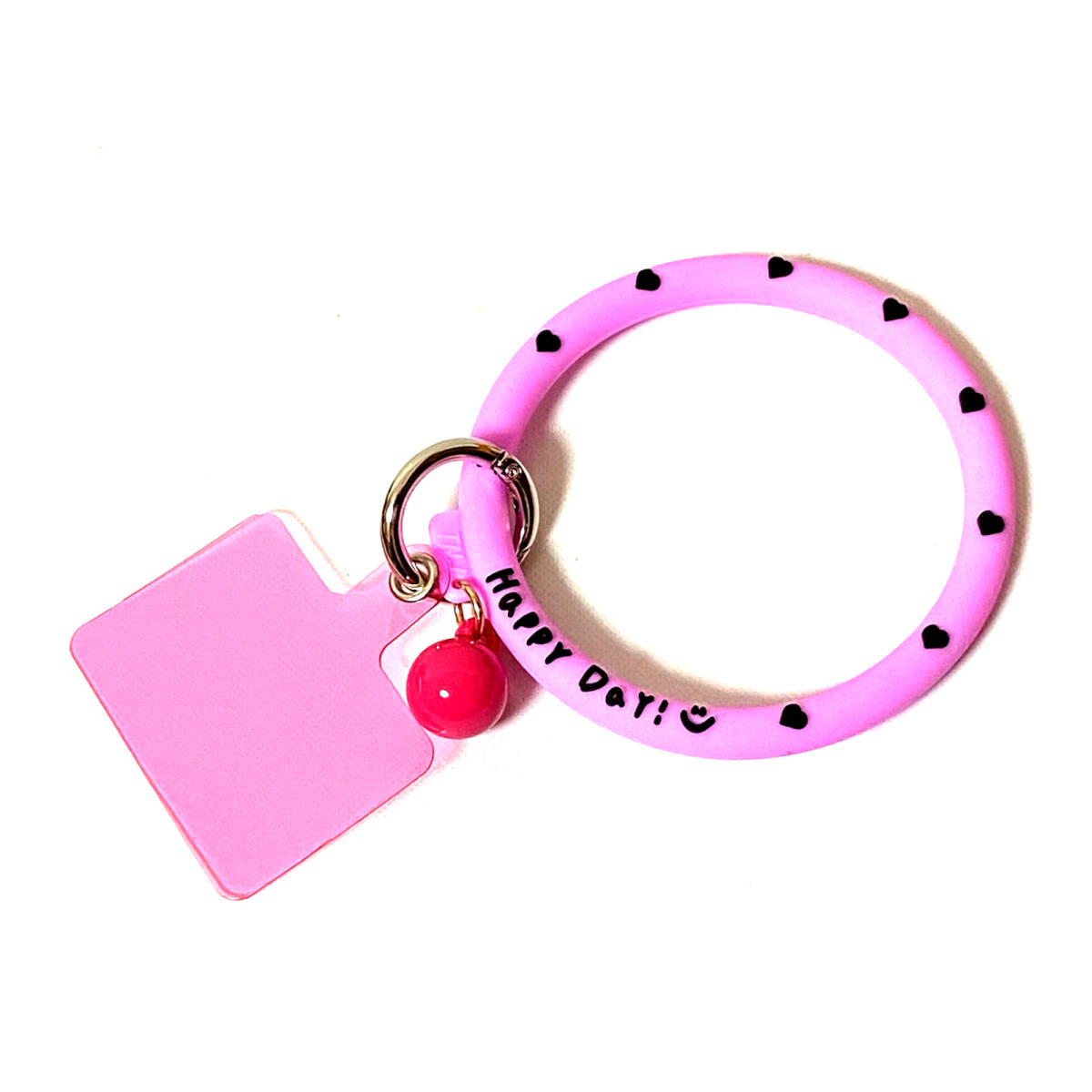 スマホ ストラップ 手首 携帯ストラップ シリコン ブレスレット かわいい おしゃれ ハンドストラップ 全機種対応 ビビット ピンク拍卖