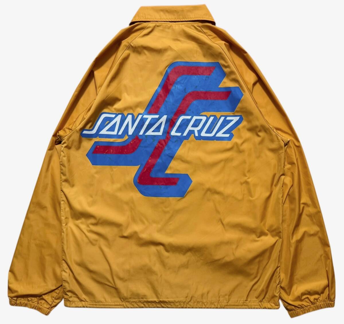 SANTACRUZ サンタクルーズ ビッグロゴ デカロゴ ナイロンジャケット コーチジャケット L イエロー拍卖