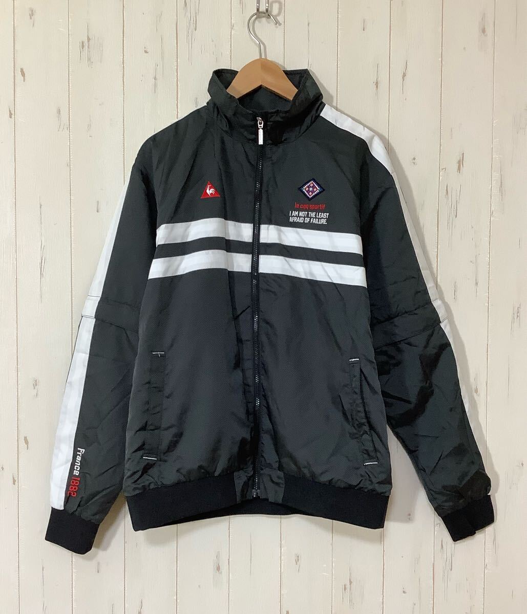 つ1793 le coq sportif GOLF ルコックゴルフ 2WAY 中綿 ウインドブレーカー ウインドジャケット LL ホワイト/ブラック拍卖