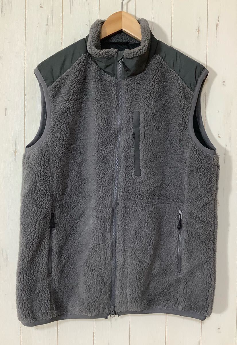 ぬ1707 DESCENTE デサント ボアフリースベスト O グレー 拍卖