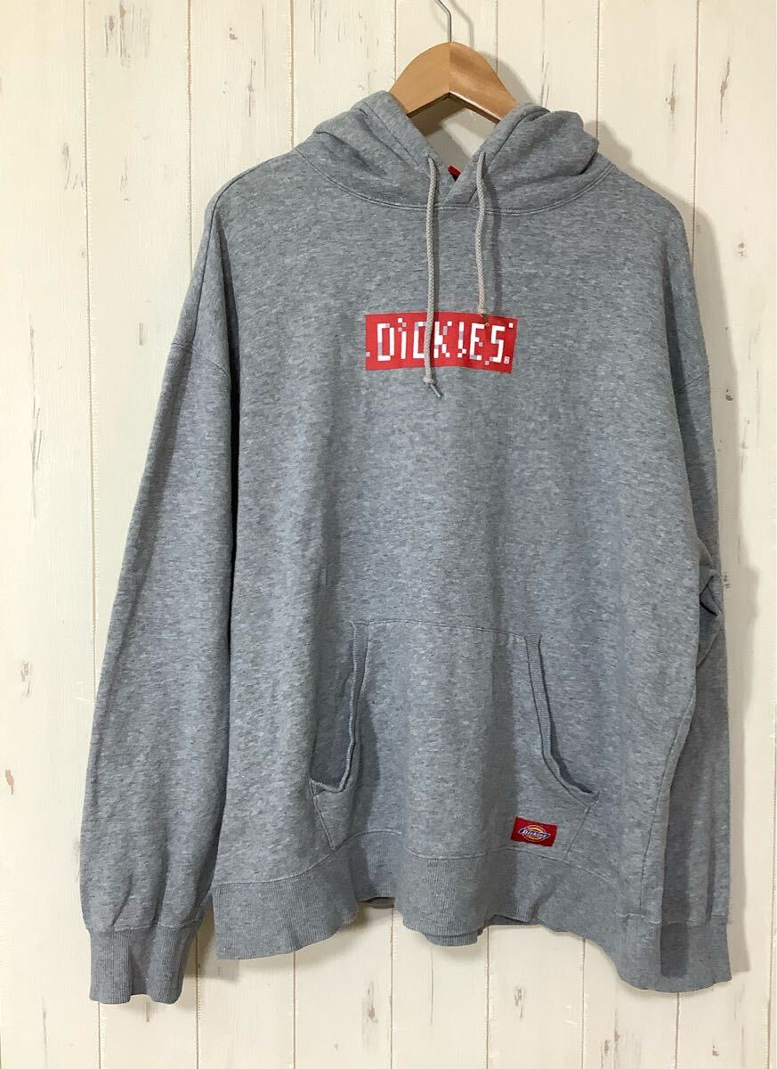 つ1797 Dickies ディッキーズ ジップアップ スウェットパーカー L グレー ロゴプリント 裏起毛拍卖