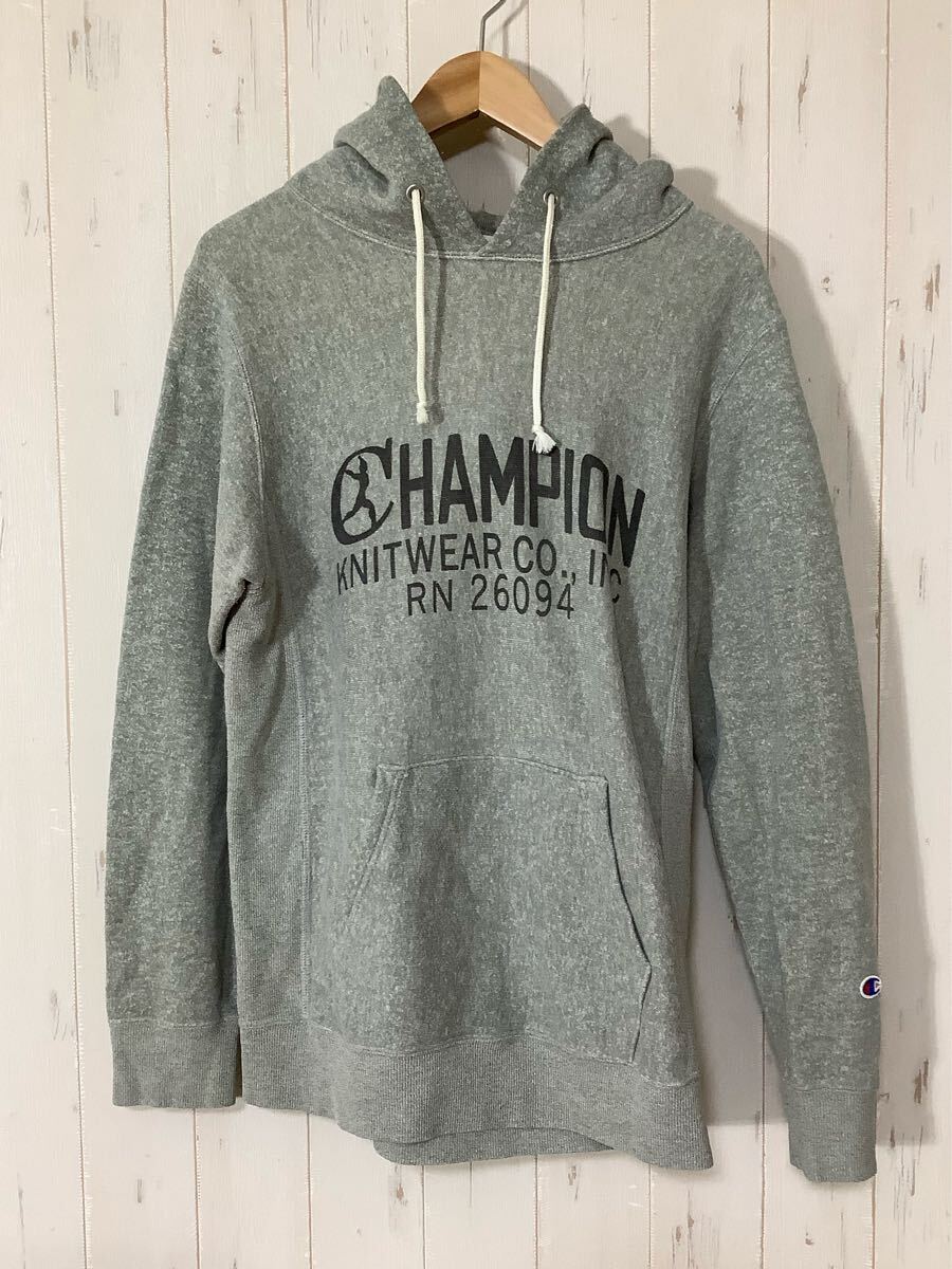 に1753 Champion REVERSE WEAVE チャンピオン リバースウィーブ スウェットパーカー L 復刻 グレー ロゴプリント 裏起毛拍卖
