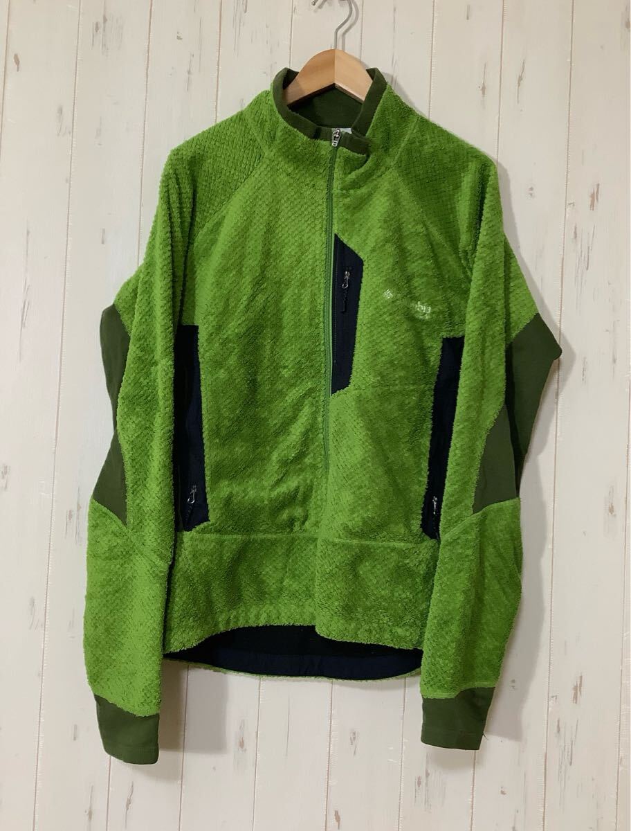 に1722 Columbia TITANIUM コロンビア クリフォードジャケット フリースジャケット L ライトグリーン ロゴ刺繍拍卖