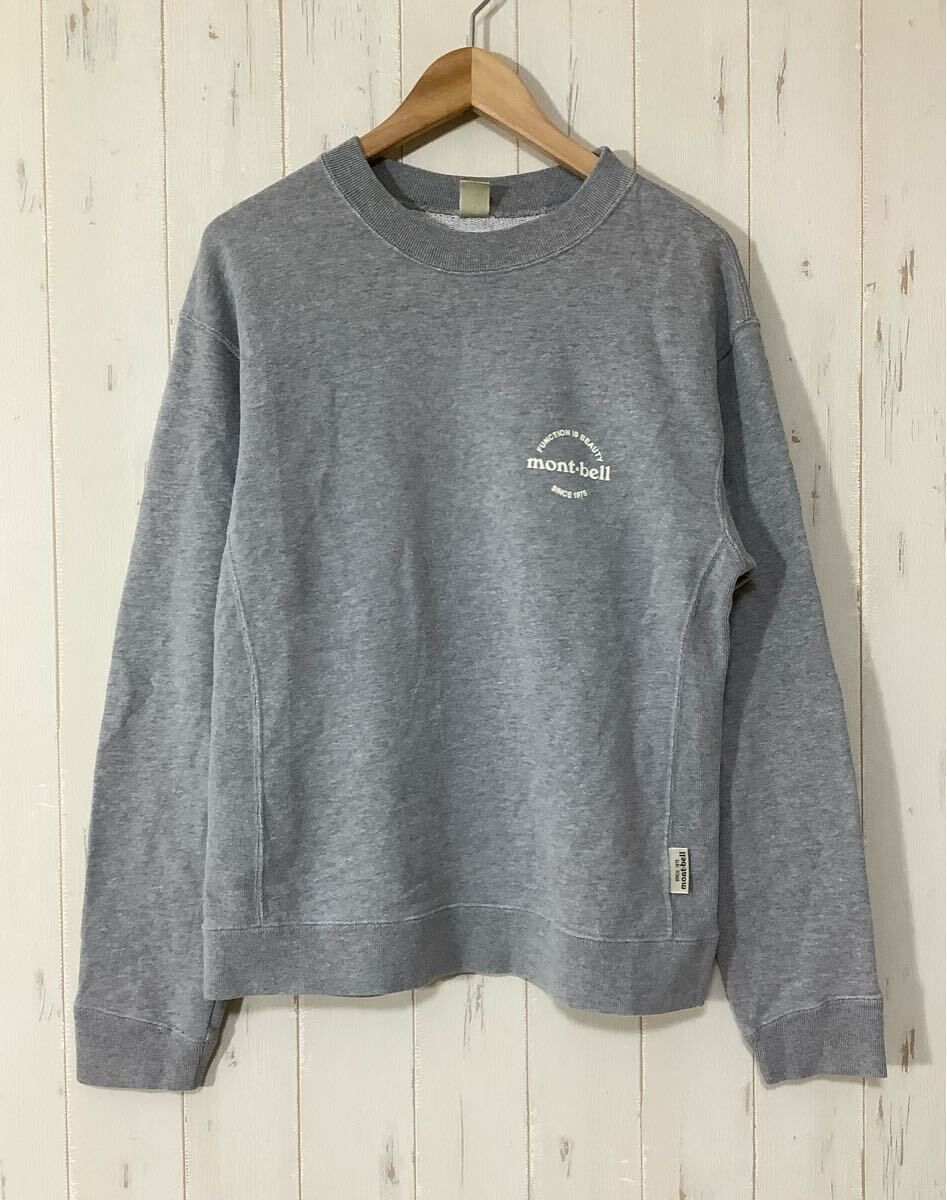 に1783 mont-bell モンベル 2106112 ペアスキンコットンスウェットトレーナー M グレー 裏地パイル拍卖
