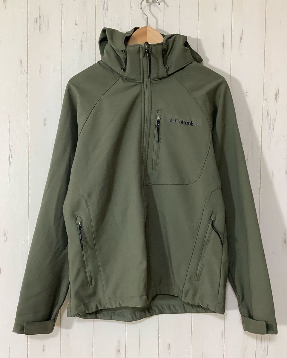 ひ1740 Columbia コロンビア WE3241 カスケードリッジⅡ ソフトシェル アウトドアジャケット M オリーブ 裏起毛拍卖