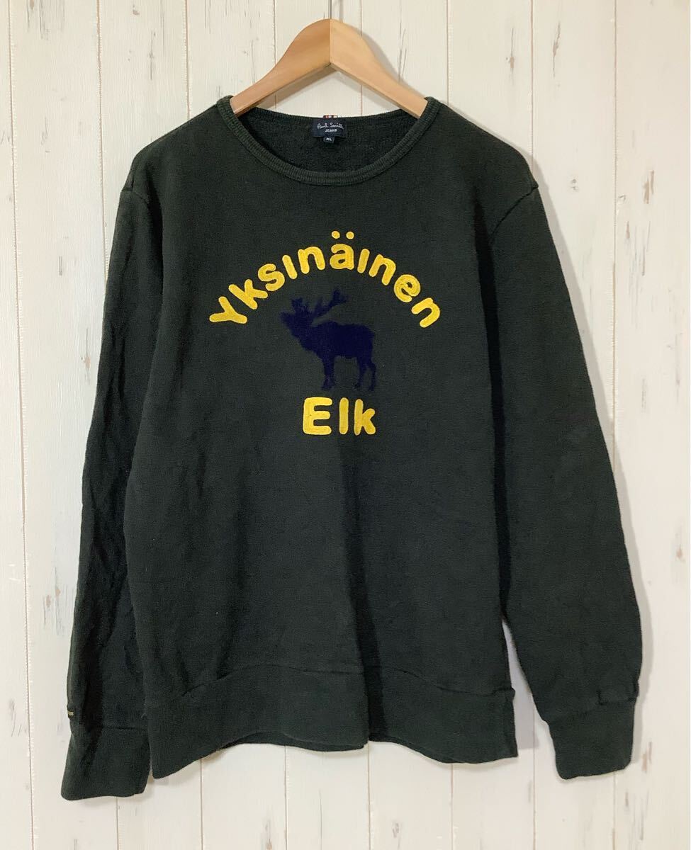 に1751 Paul Smith JEANS ポールスミス ジーンズ スウェットトレーナー XL ダークグリーン 裏地パイル拍卖