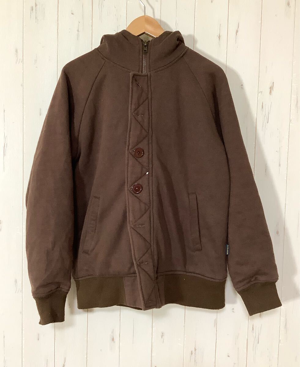 に1717 WOOLRICH ウールリッチ ジップアップ スウェット中綿ジャケット M ブラウン拍卖