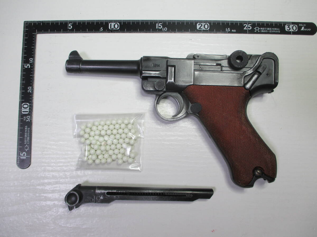 ★メーカー不明/MGC?★LUGER ルガー P-08 ★動作確認済★ASGK★エアコキ★モデルガン用塗装後にダメージ仕上★レターパック★11-10★拍卖