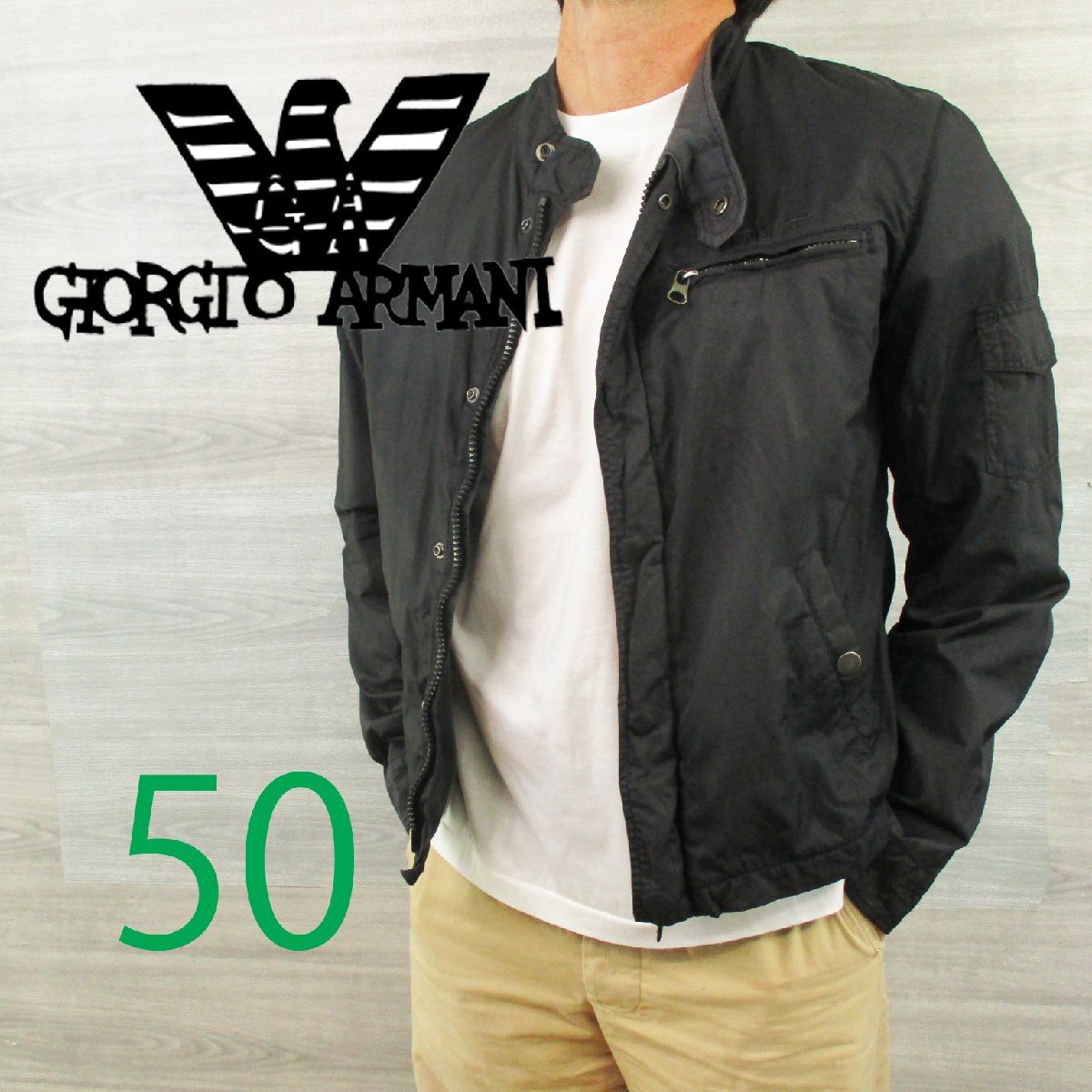 ARMANI アルマーニジーンズ<メタル加工 薄手ジャケット>M1743s拍卖