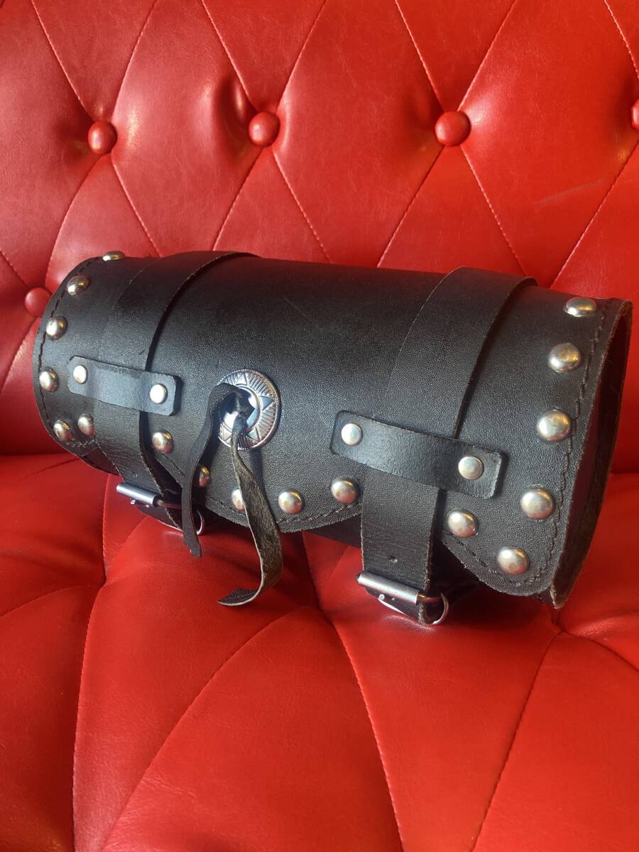 nos当時物70s本革スタッドハーレーオールド1コンチョオールドレザーツールバッグ ナックルパンショベルサイドバルブ 40s50s60s80s ベイツ拍卖