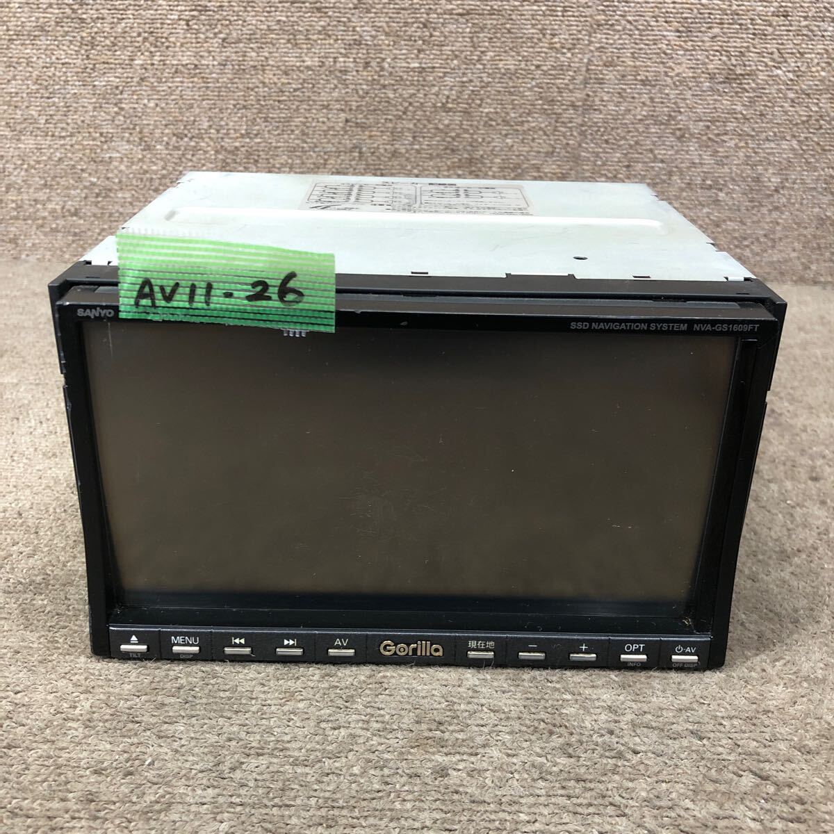 AV11-26 激安 カーナビ SANYO Gorilla NVA-GS1609FT 0M909504 メモリーナビ CD DVD SD 通電未確認 ジャンク拍卖