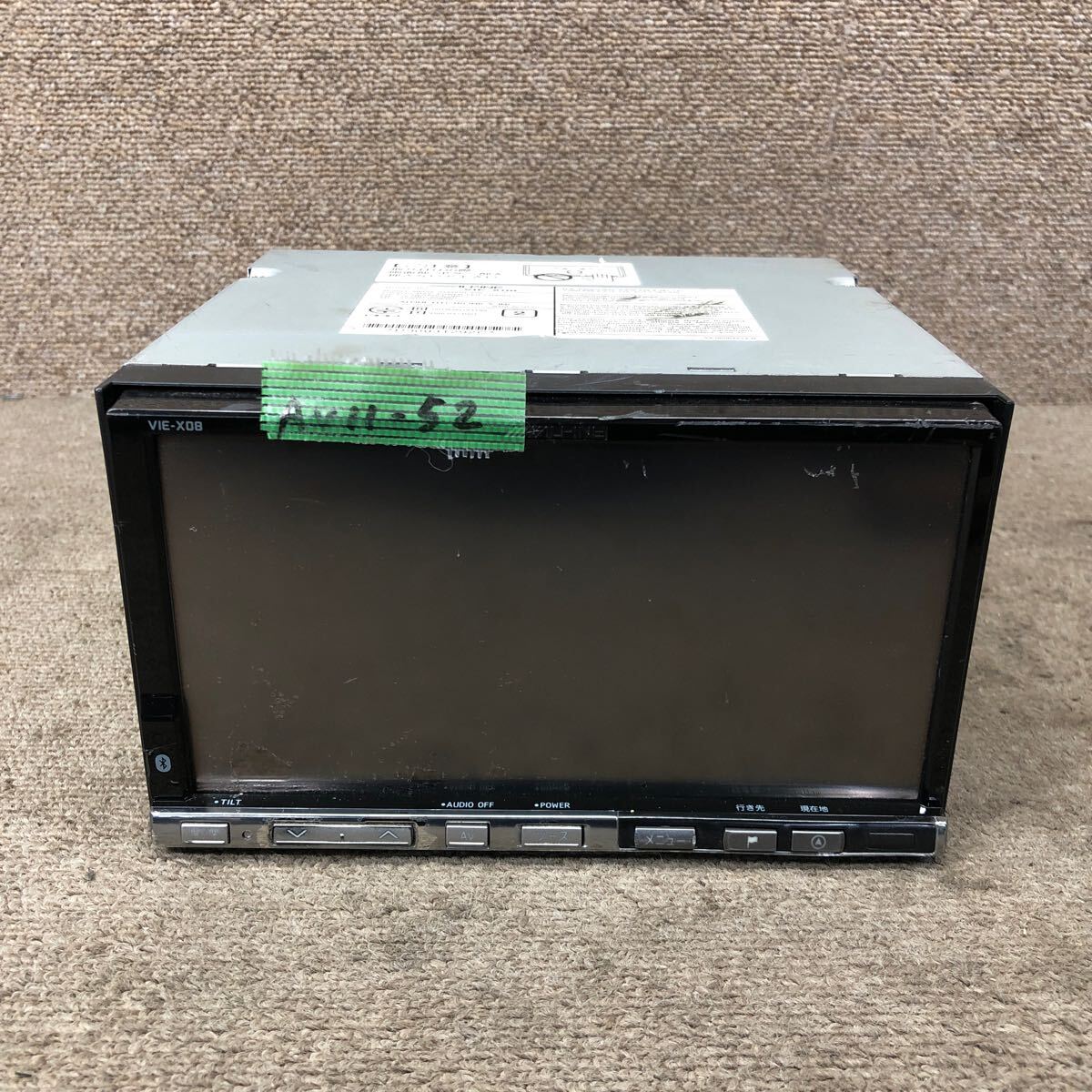 AV11-52 激安 カーナビ ALPINE VIE-X08 H90931292C HDDナビ CD DVD Bluetooth 通電未確認 ジャンク拍卖