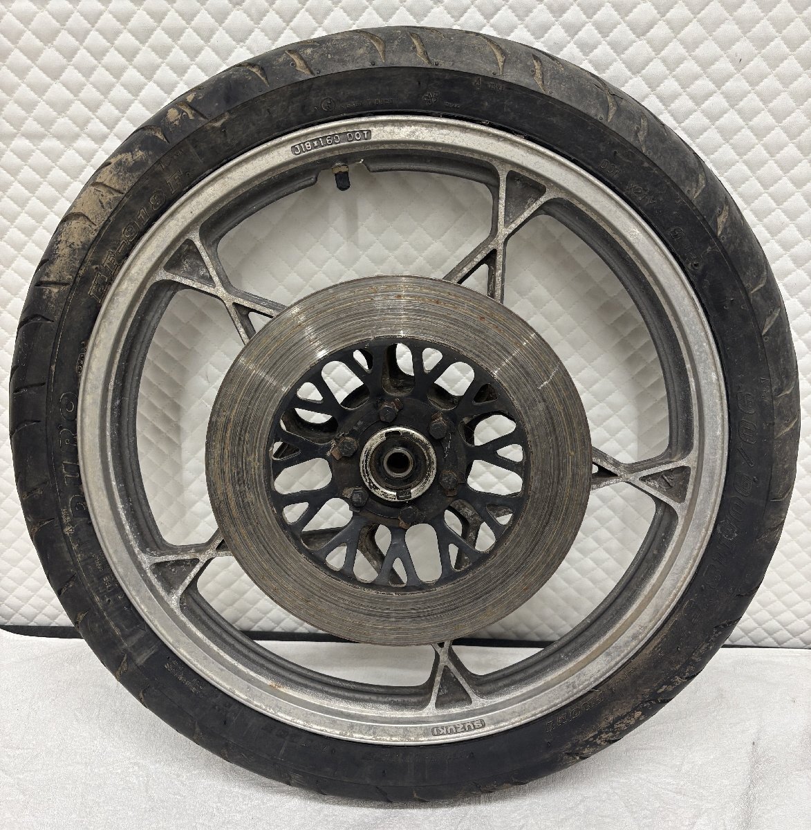 【当時物 中古】 スズキ GSX400E 純正 フロント 星型キャストホイール 18インチ 1.60J×18インチ ENKEI ディスク付/GS400 bk-s264拍卖