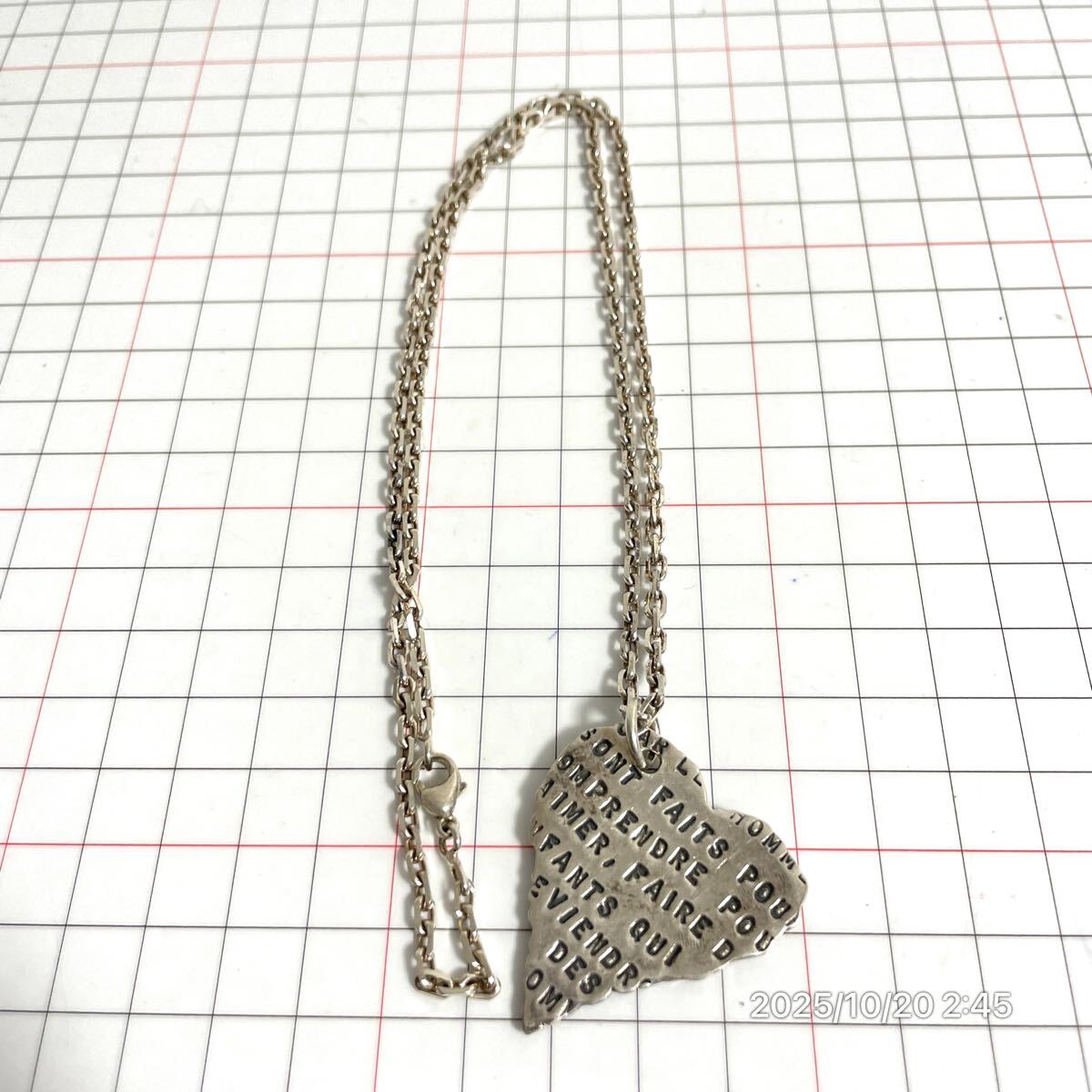 1000円〜 SV925 シルバー925 SERGE THORVAL セルジュトラヴァル ハート ネックレス アクセサリー 重さ約28.3g拍卖