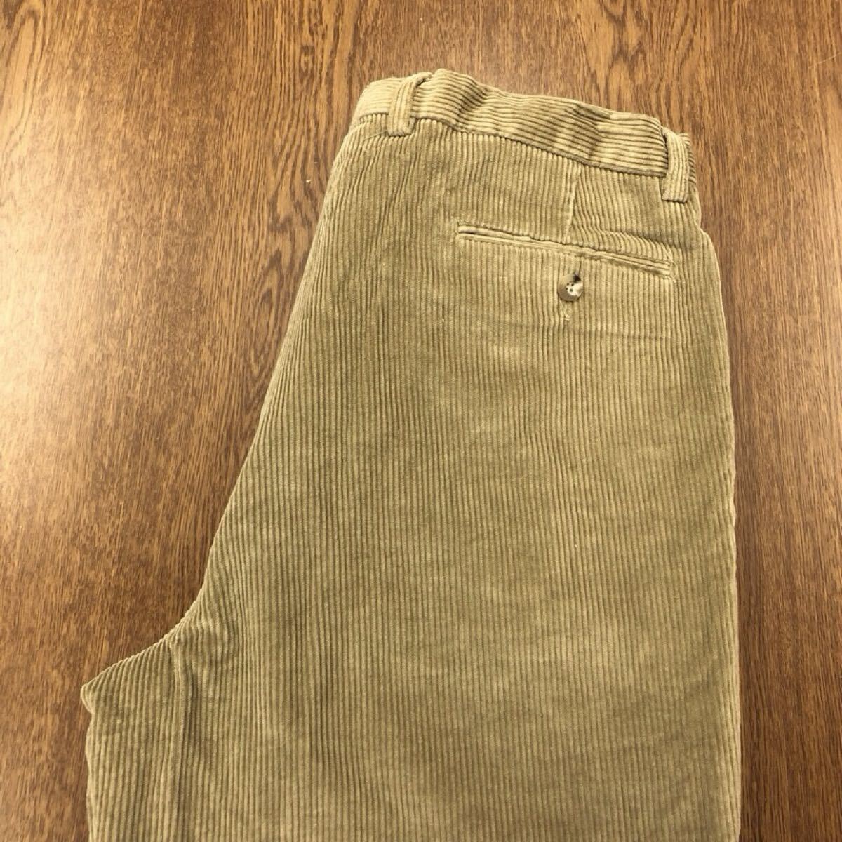 【GK056】Eddie Bauer W36 ツータック コーデュロイパンツ ベージュ メンズブランド古着 エディーバウアー 送料無料拍卖