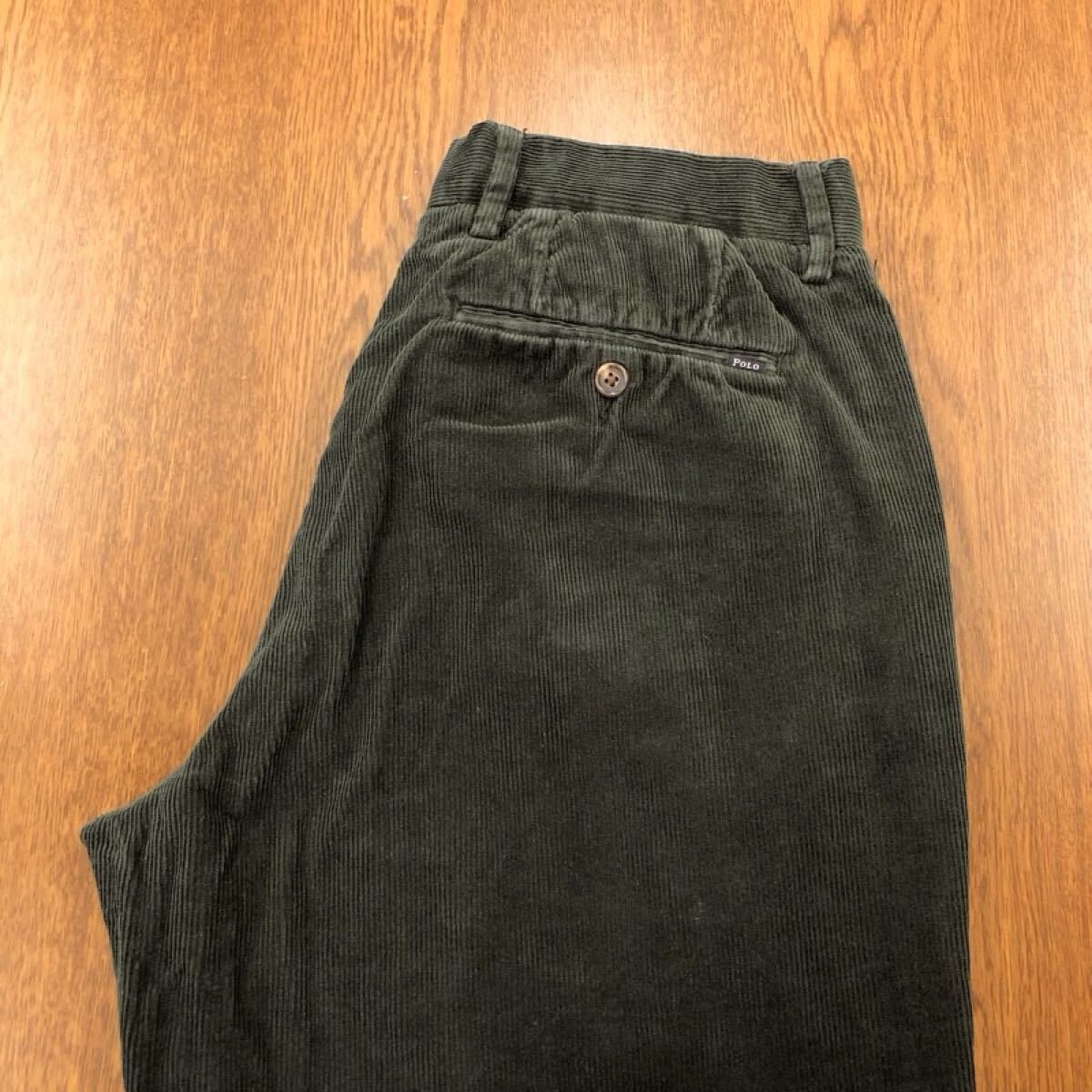 【GK079】POLO RALPH LAUREN W30 L30 コーデュロイパンツ グリーン ストレッチ生地 メンズブランド古着 ポロ ラルフローレン 送料無料拍卖