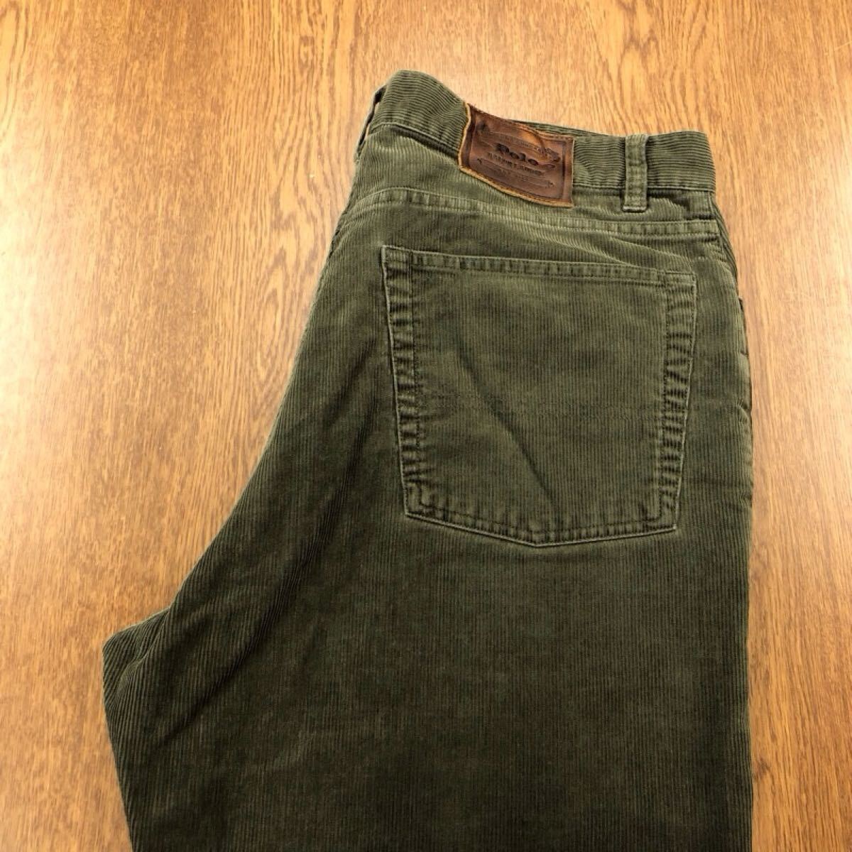 【GK084】POLO by Ralph Lauren W34 L32 コーデュロイパンツ カーキ メンズブランド古着 ポロ ラルフローレン 送料無料拍卖