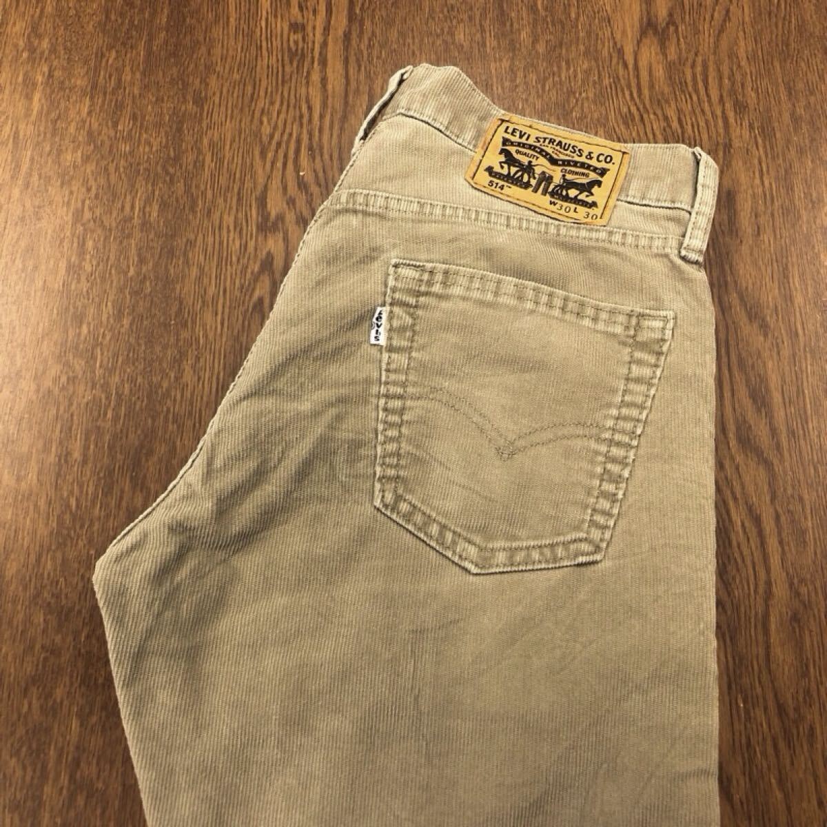 【GK086】Levi's 514 W30 L30 コーデュロイパンツ ベージュ メンズブランド古着 リーバイス514 送料無料拍卖