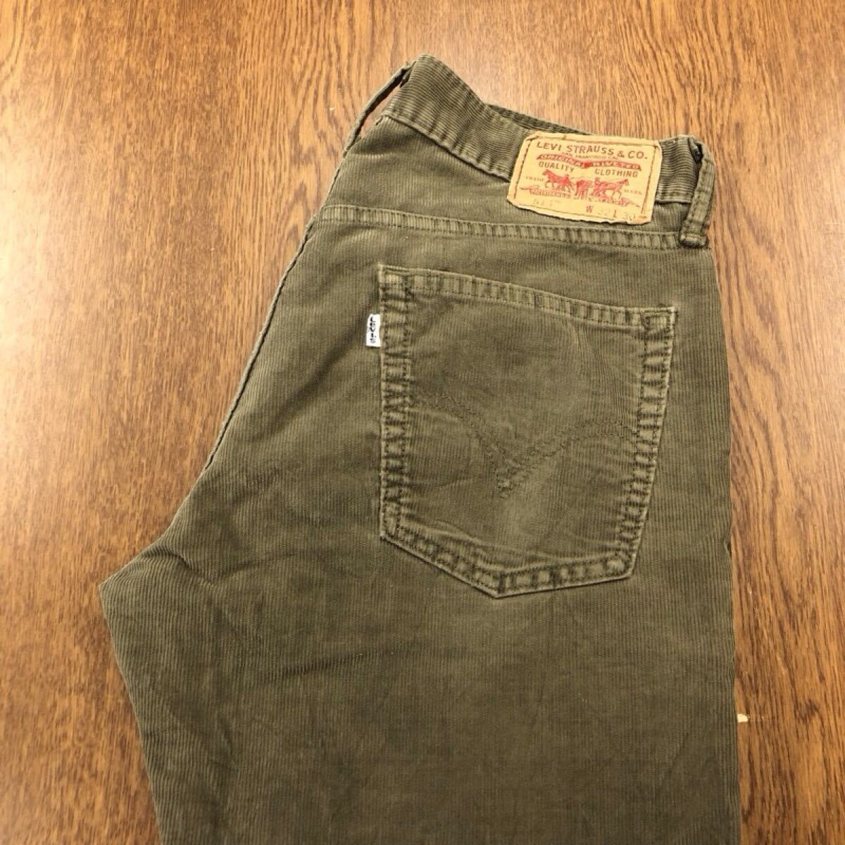 【GK106】Levi's 514 W32 L30 コーデュロイパンツ カーキ メンズブランド古着 リーバイス514 送料無料拍卖