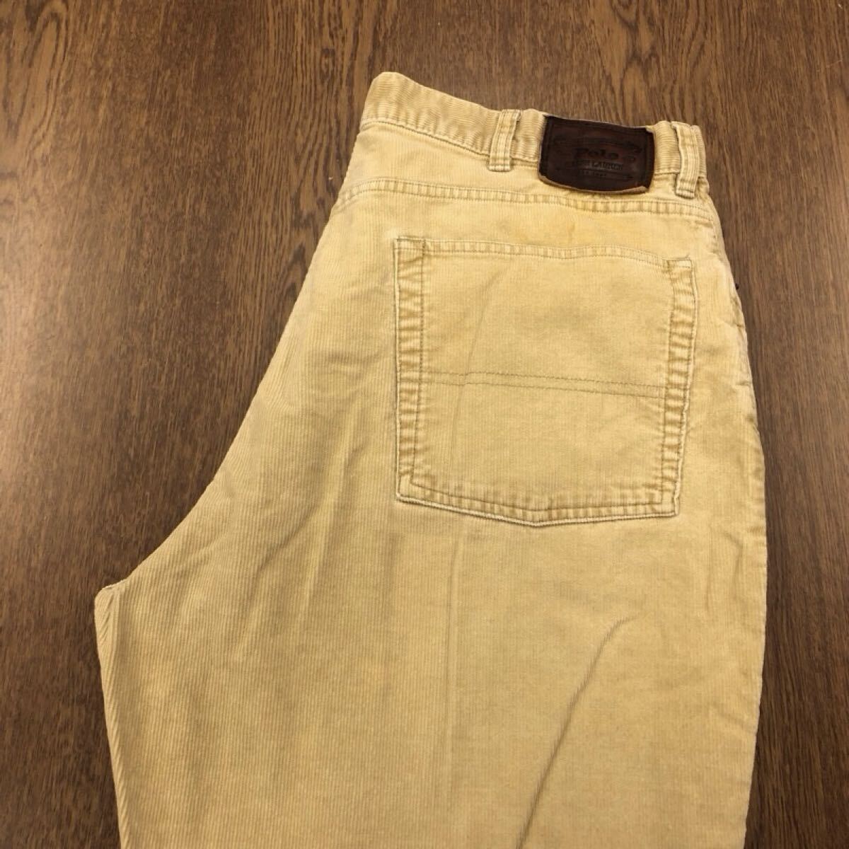 【GK107】POLO by Ralph Lauren W38 L32 コーデュロイパンツ ベージュ メンズブランド古着 ポロ ラルフローレン 送料無料拍卖