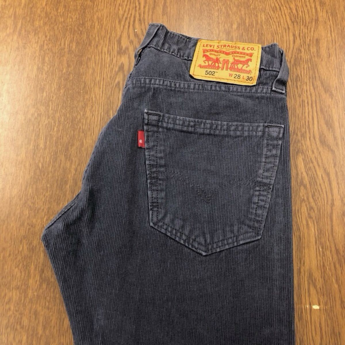 【GK108】Levi's 502 W28 L30 コーデュロイパンツ ネイビー ストレッチ生地 メンズブランド古着 リーバイス502 送料無料拍卖