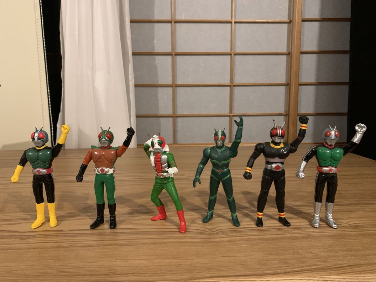バンダイ 仮面ライダー ソフビ 6体セット 当時物拍卖
