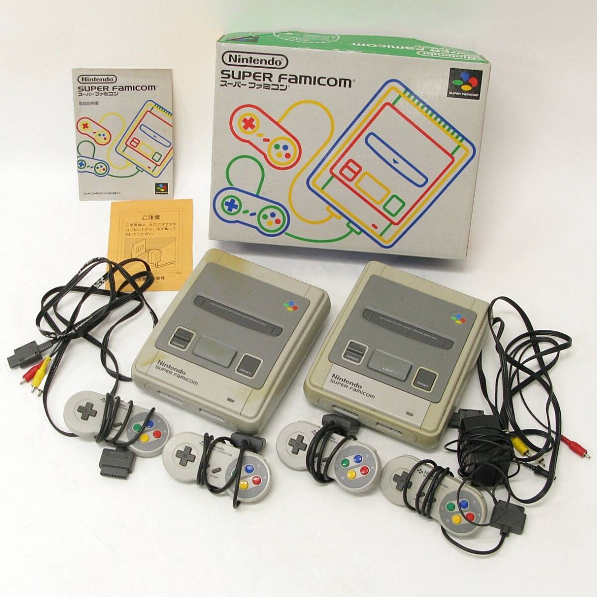 Nintendo 任天堂 スーパーファミコン 本体 2台セット コントローラー4点 箱・説明書付き SFC SUPER FAMICOM ニンテンドー Kキ11拍卖