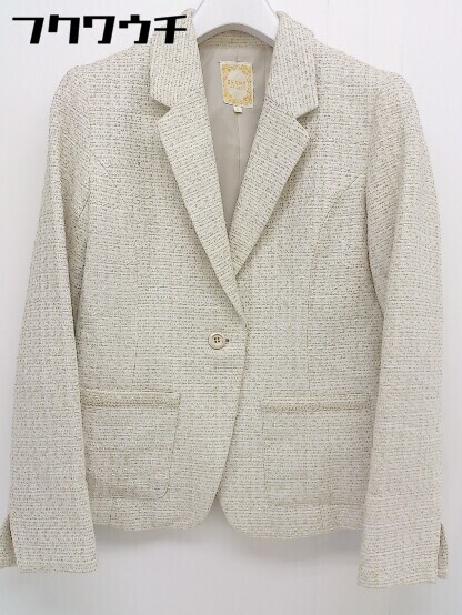 ◇ BEAMS HEART ビームス ハート 1B シングル 長袖 テーラード ジャケット サイズ0 ベージュ系 レディース拍卖