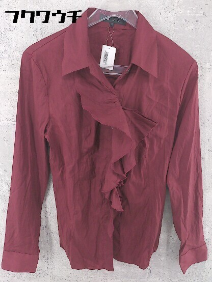 ◇ LAUTREAMONT axc フリル 長袖 シャツ サイズ2 レッド レディース拍卖