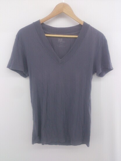 ◇ DtE in california USA製 シンプル 無地 Vネック 半袖 Tシャツ カットソー サイズS ネイビー メンズ E拍卖