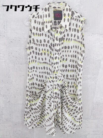 ◇ GALLARDAGALANTE ガリャルダガランテ 総柄 ノースリーブ ミニ ワンピース M オフホワイト マルチ * 1002800095667拍卖