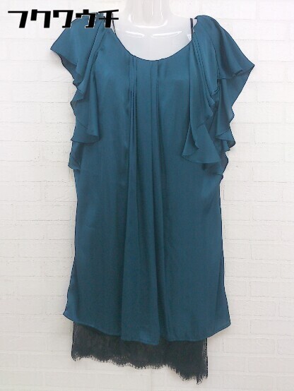 ◇ ◎ nano universe ナノ ユニバース フレンチスリーブ ミニ ワンピース ブルー レディース拍卖