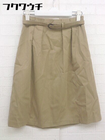 ◇ ◎ NATURAL BEAUTY ナチュラルビューティー サイドジップ 膝丈 フレア スカート サイズ36 ベージュ レディース拍卖